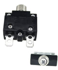 Automotive Circuit Breaker 50V 15A Overload Protector For Cars Boats And RVs Resettable Fuse With Three Eighths Inch Mounting Hole