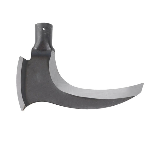 Side view of the All Purpose Manganese Steel Sickle With Double Scythe, showing rugged blade, gardening gear, rustproof, wear-resistant.