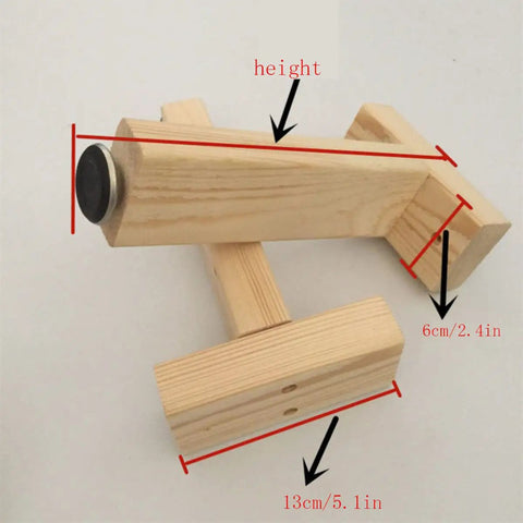 Adjustable T Shaped Furniture Leg Set for Beds, Cabinets and Tables showing dimensions, solid wood, easy install, height adjustable 1 to 2 cm