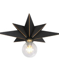 16 Inch Industrial Black Metal Star Flush Mount Ceiling Light With Vintage Farmhouse Vibe Dope for versatile room use