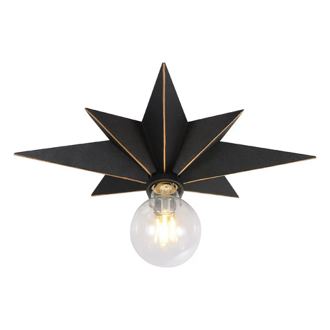 16 Inch Industrial Black Metal Star Flush Mount Ceiling Light With Vintage Farmhouse Vibe Dope for versatile room use