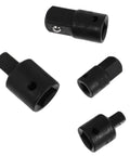 Heavy Duty Black Reducer Socket Adapter Set Perfect For Wrenches, Impact Drivers And Car Repair With High Hardness Steel Construction To Upshift Drive Sizes Effortlessly On Any Tough Job Site Adventure. black steel reducer socket adapters for impact wrenches