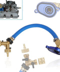 6.0L Oil Cooler Flush Kit with T Port and aluminum anodized adapter for 2003 to 2010 diesel engines