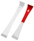 Flat Pry Bar Set, Stainless Steel Pry Bar Scraper Tools, Mini Crowbar Nail Puller, red and silver handle, dual-ended design