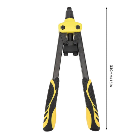Heavy Duty Rivet Nut Tool Kit With Ergonomic Grip Professional Grade Alloy Steel Hand Tool For Auto Repair And Home DIY Projects That Make Work Super Dope And Easy. 330mm hand rivet nut tool with ergonomic yellow and black grip