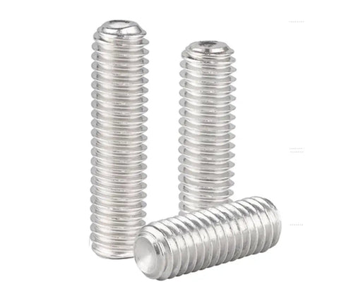 Six Piece Bad Ass M12 Grub Screws Featuring Flat Point Heads And Hex Socket Drives Crafted From Ridiculously Tough 304 Stainless Steel for lock-tight mounting.