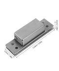 Concealed Hidden Door Hinges Five Inch Silver Adjustable Beefy Heavy Duty Square Flush Mount Hardware shown from side view