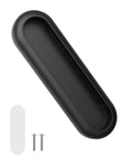 Stick-On 4 Inch Aluminum Drawer Pulls, One-Piece Rust-Proof Push-Pull Knobs For Kitchen Cabinets in black, with screws