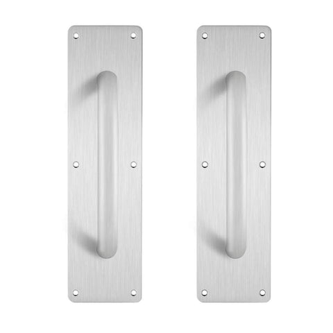 Stainless Steel Door Handle Pull Plate For Commercial Doors Pack Of 2 299x80mm 11.77 In By 3.15 In Brushed Chrome Finish Anti Rust