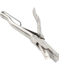 V Shape Pig Ear Mark Plier Stainless Steel Ear Notcher With Buckle For Cattle Sheep And Goats, ergonomic handles visible