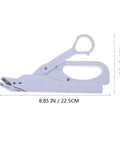 Portable Cordless Electric Scissors With Protective Guard And Quick Twist Blades Cuts Cloth Leather And Paper Smoothly Delivering No Hassle Sewing Performance That Is A True Game Changer For Makers, measuring 8.85 inches long.