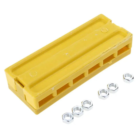 Bright Yellow 3-Wire E-Bike Motor Phase Wire Connector Junction Box for Controllers, Battery Cables, and Terminal Blocks with nuts