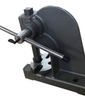 2-Ton Heavy-Duty Arbor Press With Cast Iron Frame, shown with steel handle and adjustable anvil for press-fit work