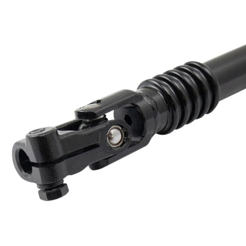Front Lower Intermediate Steering Column Shaft For 1999 To 2006 Chevy Silverado And GMC Sierra 1500 4WD Easy Install DIY Friendly Replacement With Heavy Duty Fit And Clear Fit Notes Reference 425130 black steel steering shaft end with u-joint