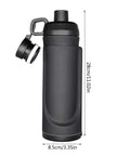 Black water bottle with hidden bottom compartment secret storage for cash keys cards travel gym beach outdoor use discreet dual purpose bottle