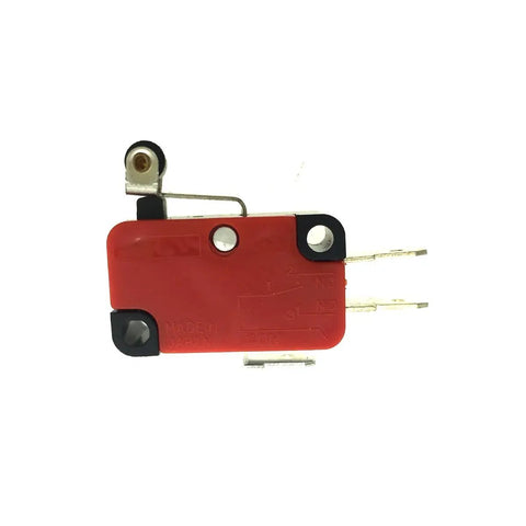 Micro Limit Switch With Short Roller Lever Arm SPDT Snap Action, 15A 250VAC, 1NO 1NC, 38x28x10mm, red and black housing