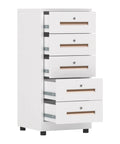 Lockable Metal File Cabinet With Five Drawers For Home Office Secure Filing Storage For Documents And Files Heavy Duty Steel Construction