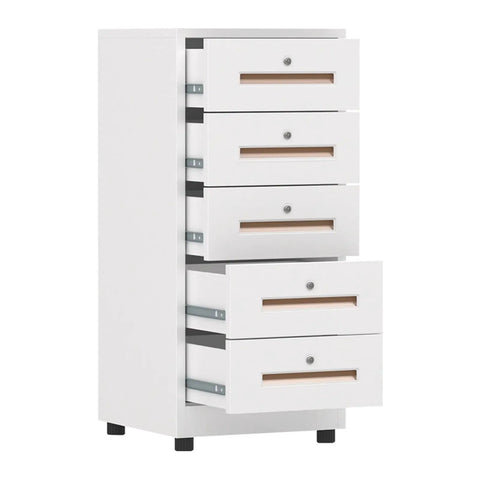Lockable Metal File Cabinet With Five Drawers For Home Office Secure Filing Storage For Documents And Files Heavy Duty Steel Construction