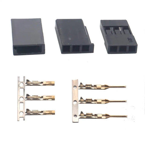30 Sets RC Servo Plug Connector Kit with Male and Female Crimp Pins 2.54mm Pitch, Futaba JR Hitec Spektrum Compatible