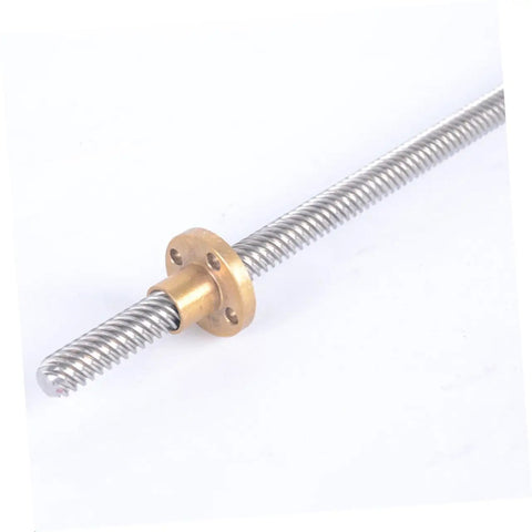 Two Pack Stainless Steel Lead Screw Rod With Nut For Stepper Motor And 3D Printer Applications Smooth Quiet Z Axis Threaded Rod
