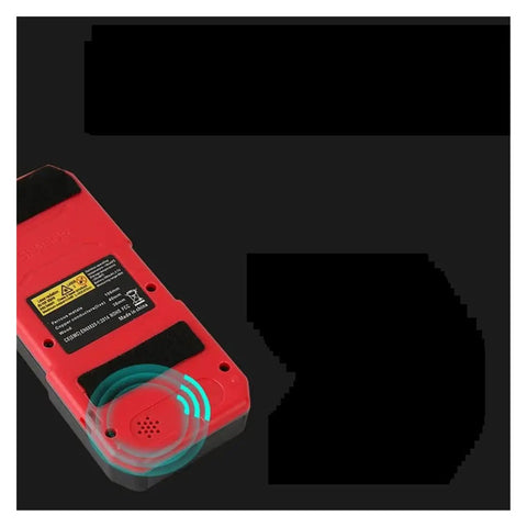 Professional Digital Wall Scanner And Stud Finder With Pinpoint Live Wire Detection display and sensor pad on the back view.