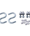 Heavy Duty Cable And Pulley Replacement Kit For Overhead Sectional Garage Doors, S hooks, clamps, and fasteners display