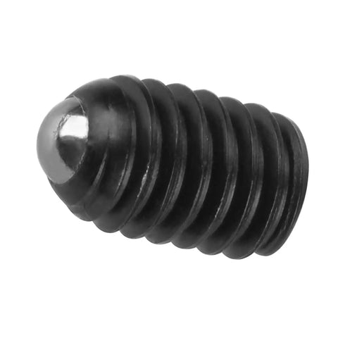 Close-up of an M4 hex socket ball plunger from the 10 Pack M4 Hex Socket Ball Spring Plungers Set Crafted From Heavy Duty Carbon Steel.