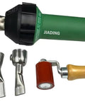 1600W Hot Air Gun For PVC Welding Handheld Heat Tool, green with wide slot nozzles and roller accessories, pro grade plastic welder