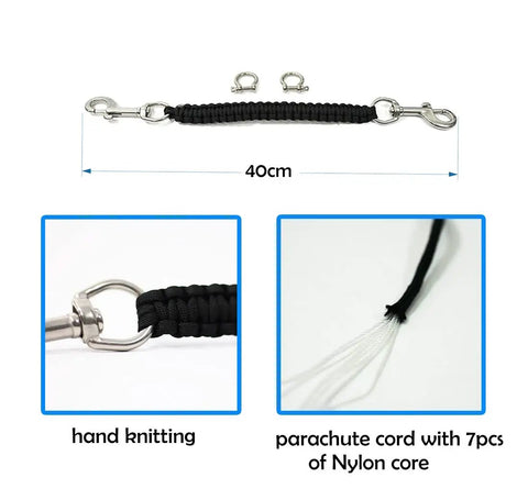 Underwater Camera Housing Carry Lanyard With Military Grade Parachute Rope 7 Strand 300 Lb Test, 316 Stainless Steel Snap Hooks, Soft Handle