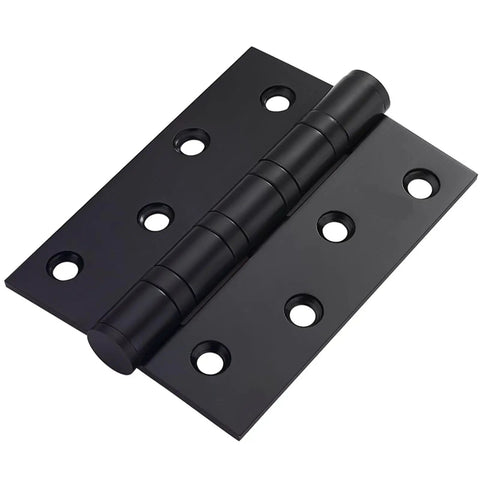 Black 4 Inch Flush Mount No Squeak Cabinet Hinges With Screws, Cupboard Door Hardware, Soft Close, Durable Furniture Fittings