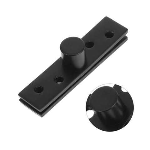 2-Piece Stainless Steel Hidden Pivot Hinges for Concealed Doors, black finish, close-up of hinge design and hardware details.