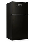 Straight Up Game Changer 3.2 Cubic Foot Mini Fridge With Separate Freezer smooth matte black finish and compact design.