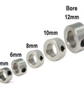 Six Millimeter Shaft Collar Lock Ring Kit For 3D Printer Projects, Carbon Steel With Nickel Plating, M3 Screws Included, 12 Pack