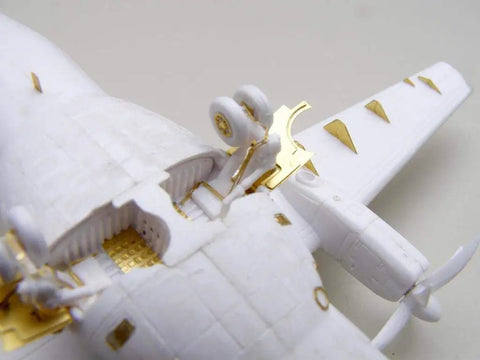 ATR 42 500 Exterior Detailing Photoetch Kit 1/144 scale close up showing metal parts on aircraft model