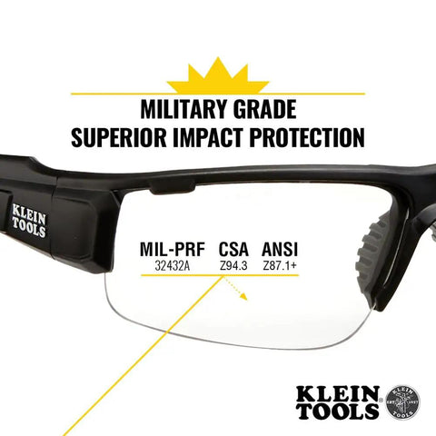 Anti Fog Safety Glasses With Semi Frame Scratch Resistant Protective Eyewear featuring military grade impact protection