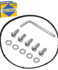 Heavy Duty Titanium Derby Cover Screw Bolt Kit For Street Glide Dyna Softail Ultra Limited And Breakout With Sleek Black Finish, includes bolts and hex tool.