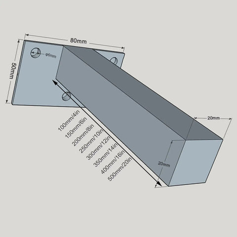 Hella Sturdy Black Industrial Floating Shelf Brackets Set Of Two Heavy Duty Wall Mount Supports with measurements and dimensions.