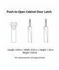 Dimensions of Push To Open Cabinet Latch Handle Free Touch Release For Kitchen Cabinets And Wardrobes Super Slim PP Plastic