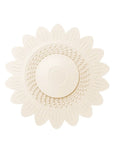 Floor Drain Plug Shower Bathtubs Drain Covers, Flower, White, 12.6cm round silicone stopper for catching hair.