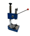 Top Shelf Compact Manual Arbor Press Heavy Duty Hand Bench Tool for precise metalworking and zipper crimping, blue steel design.