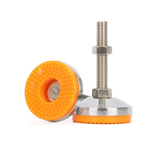 4 Pcs Heavy Duty Adjustable Leveling Feet For Furniture And Tables, M12 Orange Bottom Feet With Lock Nuts, 150mm Height, beefy sturdy support