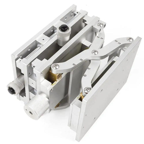 Portable Three Axis 3D Marking Table With Lifting Platform, aluminum alloy base, compact design, silver color, top angle view