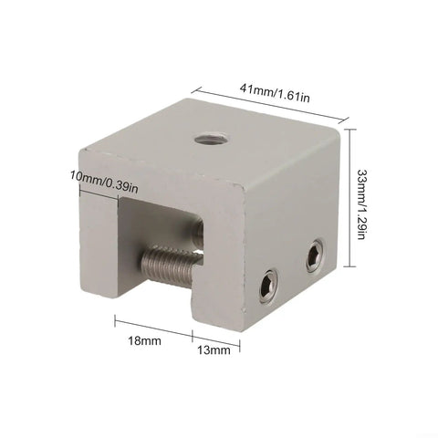Close-up view of aluminum standing seam clamp with dimensions, part of 4 Pack Aluminum Standing Seam Clamps For Solar Panel Installation With Stainless Steel Screws.