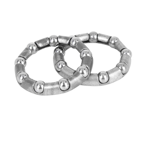 4 Pack 31Mm Outer Diameter 22Mm Inner Diameter Ball Bearing Cages For Bicycle Crank And Wheel Axle Retainers With Nine Balls Durable Steel Bearings Replacement Kit, showing two steel bearing retainers.