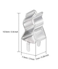 Side view of Fuse Clips for 6mm x 30mm Glass Ceramic Tubes, 2 Pole DIP Mount Holders, with measurements shown.