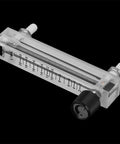 Flowmeter 2-20 LPM Acrylic Air Gas Flowmeter With Control Valve for quick measuring, transparent compact regulator with 0.6 MPa rating and 8mm hose barbs.