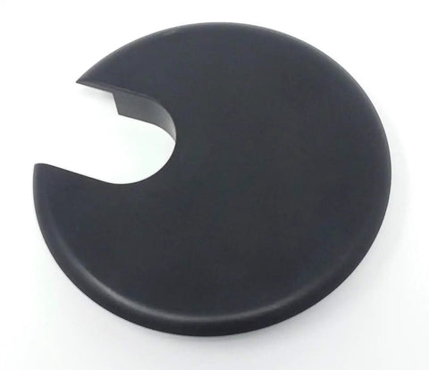 Heavy Duty Desk Grommet Covers For 2.5 Inch Cutouts Slick Black Plastic Cable Management Kit, smooth round lid for wire concealment.