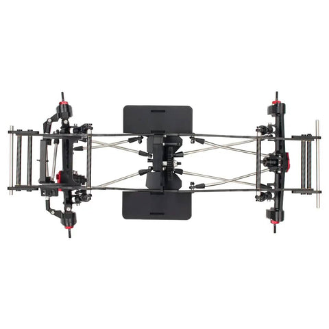 Top view of Beefy Carbon Fiber LCG Chassis Kit With 3mm Rails 8mm Delrin Skid Plate And CMS Servo Panhard Mount For 1 To 10 RC Crawlers