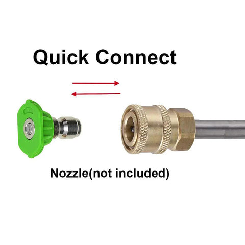 Pressure Washer Extension Wand 17 Inch Stainless Steel Lance With One Quarter Inch Quick Connect Brass Fittings detail view