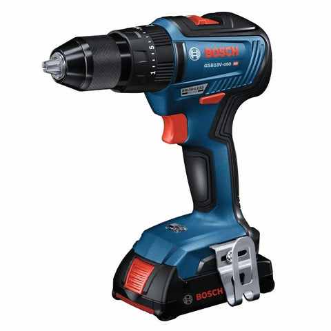 Close-up of a hammer drill from 18V Brushless Two Tool Combo Kit With Hammer Drill And Driver And Impact Driver Wrench Includes Two 2Ah Batteries